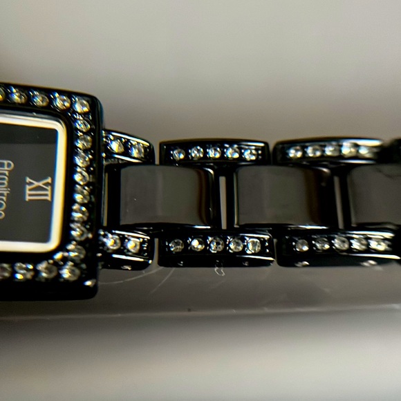 Armitron Ladies Black Rhinestone Ceramic Watch - Picture 6 of 16